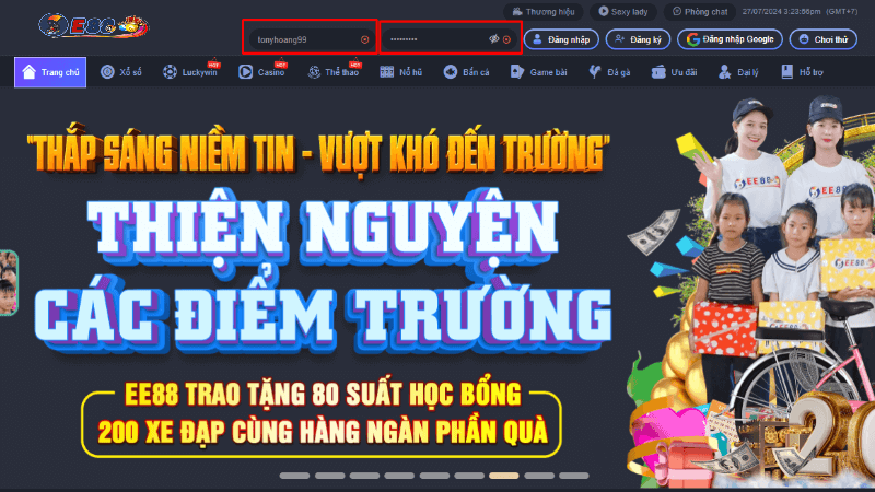 18 tuổi trở lên đều có thể đăng ký và đăng nhập e88